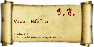 Vidor Nóra névjegykártya